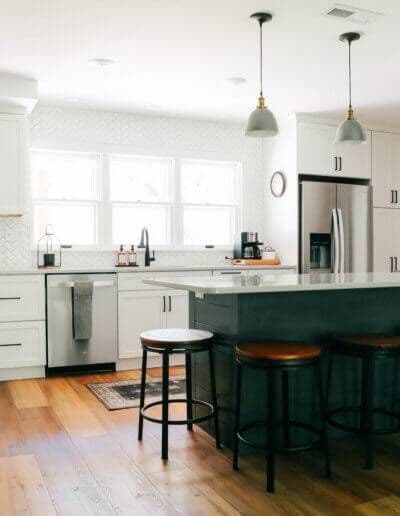 renovated kitchen with island