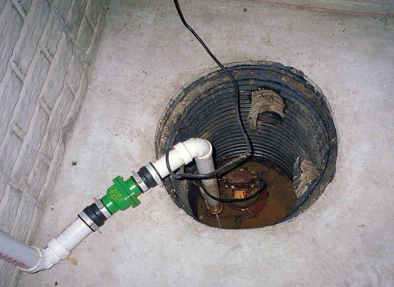 A basement sump pump.